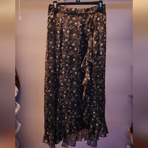 Womens Green Flowers Old Navy Skirt